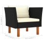 Set muebles de jardín 9 pzas ratán sintético eucalipto negro de vidaXL, Conjuntos de jardín - Ref: Foro24-3082085, Precio: 45...