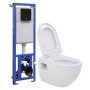 Inodoro de pared con cisterna alta oculta de cerámica de vidaXL, Baños - Ref: Foro24-3082092, Precio: 296,09 €, Descuento: %