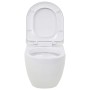 Inodoro de pared con cisterna alta oculta de cerámica de vidaXL, Baños - Ref: Foro24-3082092, Precio: 296,09 €, Descuento: %