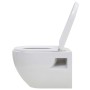 Inodoro de pared con cisterna alta oculta de cerámica de vidaXL, Baños - Ref: Foro24-3082092, Precio: 296,09 €, Descuento: %