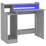 Escritorio con LED madera contrachapada gris sonoma 97x45x90 cm de vidaXL, Escritorios - Ref: Foro24-820476, Precio: 74,29 €,...