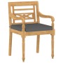 Sillas Batavia con cojines 4 unidades madera maciza de teca de vidaXL, Sillas de jardín - Ref: Foro24-3087057, Precio: 498,42...