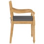 Sillas Batavia con cojines 4 unidades madera maciza de teca de vidaXL, Sillas de jardín - Ref: Foro24-3087057, Precio: 498,42...