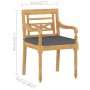Sillas Batavia con cojines 4 unidades madera maciza de teca de vidaXL, Sillas de jardín - Ref: Foro24-3087057, Precio: 498,42...