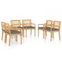 Sillas Batavia con cojines 6 unidades madera maciza de teca de vidaXL, Sillas de jardín - Ref: Foro24-3087058, Precio: 745,67...