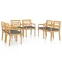 Sillas Batavia con cojines 6 unidades madera maciza de teca de vidaXL, Sillas de jardín - Ref: Foro24-3087058, Precio: 719,48...