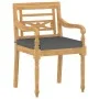 Sillas Batavia con cojines 6 unidades madera maciza de teca de vidaXL, Sillas de jardín - Ref: Foro24-3087058, Precio: 719,48...
