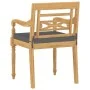 Sillas Batavia con cojines 6 unidades madera maciza de teca de vidaXL, Sillas de jardín - Ref: Foro24-3087058, Precio: 719,48...