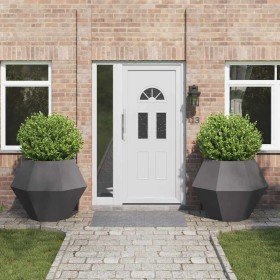 Jardinera 2 pcs Negro 100 x 100 x 80 cm Acero en Macetas y jardineras | Comprar online en Foru.es