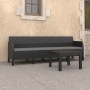 Set de muebles jardín 2 piezas cojines PP ratán gris antracita en Conjuntos de jardín | Comprar online en Foru.es
