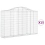Cestas gaviones 15 uds forma de arco hierro 200x30x120/140 cm de vidaXL, Maceteros y jardineras - Ref: Foro24-3145464, Precio...