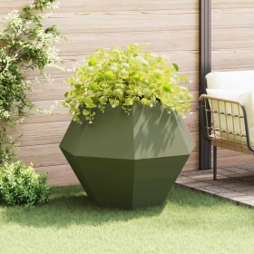 Jardinera Verde Oliva 100 x 100 x 80 cm Acero en Macetas y jardineras | Comprar online en Foru.es