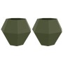 Jardinera 2 pcs Verde Oliva 100 x 100 x 80 cm Acero en Macetas y jardineras | Comprar online en Foru.es