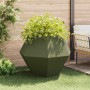 Jardinera 2 pcs Verde Oliva 100 x 100 x 80 cm Acero en Macetas y jardineras | Comprar online en Foru.es