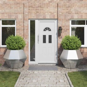 Jardinera 2 pcs Plateado 100 x 100 x 80 cm Acero inoxidable en Macetas y jardineras | Comprar online en Foru.es