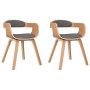 Silla de comedor 2 uds madera curvada y tela gris claro de vidaXL, Sillas de comedor - Ref: Foro24-3092381, Precio: 307,96 €,...