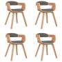 Silla de comedor 4 uds madera curvada y tela gris claro de vidaXL, Sillas de comedor - Ref: Foro24-3092387, Precio: 612,44 €,...