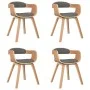 Silla de comedor 4 uds madera curvada y tela gris claro de vidaXL, Sillas de comedor - Ref: Foro24-3092387, Precio: 601,87 €,...
