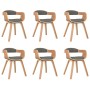 Silla de comedor 6 uds madera curvada y tela gris claro de vidaXL, Sillas de comedor - Ref: Foro24-3092393, Precio: 957,65 €,...