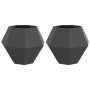 Jardinera 2 pcs Negro 75 x 75 x 60 cm Acero en Macetas y jardineras | Comprar online en Foru.es
