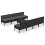 Set de muebles de jardín 9 pzas cojines ratán sintético negro de vidaXL, Conjuntos de jardín - Ref: Foro24-3094333, Precio: 6...