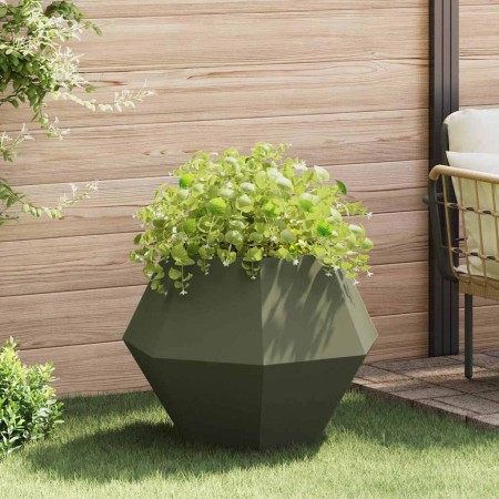 Jardinera Verde Oliva 75 x 75 x 60 cm Acero en Macetas y jardineras | Comprar online en Foru.es