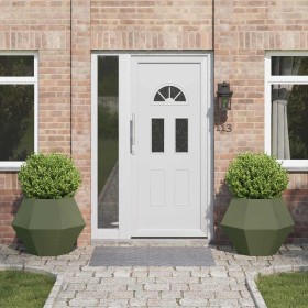 Jardinera 2 pcs Verde Oliva 75 x 75 x 60 cm Acero en Macetas y jardineras | Comprar online en Foru.es