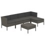 Set de muebles de jardín 6 pzas y cojines ratán sintético gris de vidaXL, Conjuntos de jardín - Ref: Foro24-3094386, Precio: ...