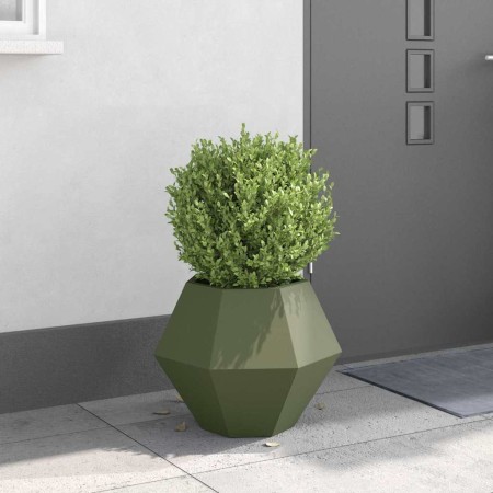 Jardinera Verde Oliva 50 x 50 x 40 cm Acero en Macetas y jardineras | Comprar online en Foru.es