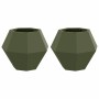 Jardinera 2 pcs Verde Oliva 50 x 50 x 40 cm Acero en Macetas y jardineras | Comprar online en Foru.es