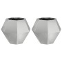 Jardinera 2 pcs Plateado 50 x 50 x 40 cm Acero Galvanizado en Macetas y jardineras | Comprar online en Foru.es