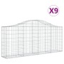 Cestas de gaviones 9 uds forma de arco hierro 200x30x80/100 cm de vidaXL, Maceteros y jardineras - Ref: Foro24-3145416, Preci...
