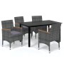 Juego muebles jardín 5 pzas con cojines ratán sintético gris de vidaXL, Conjuntos de jardín - Ref: Foro24-3095005, Precio: 40...