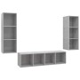 Set de muebles de salón 3 pzas madera ingeniería gris hormigón en Muebles TV | Comprar online en Foru.es