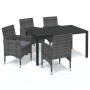 Juego muebles jardín 5 pzas con cojines ratán sintético gris de vidaXL, Conjuntos de jardín - Ref: Foro24-3095023, Precio: 42...