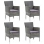 Juego muebles jardín 5 pzas con cojines ratán sintético gris de vidaXL, Conjuntos de jardín - Ref: Foro24-3095023, Precio: 42...