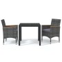 Juego muebles jardín 3 pzas con cojines ratán sintético gris de vidaXL, Conjuntos de jardín - Ref: Foro24-3095027, Precio: 29...