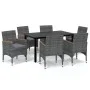 Juego muebles jardín 7 pzas con cojines ratán sintético gris de vidaXL, Conjuntos de jardín - Ref: Foro24-3095006, Precio: 53...
