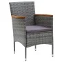 Juego muebles jardín 7 pzas con cojines ratán sintético gris de vidaXL, Conjuntos de jardín - Ref: Foro24-3095006, Precio: 53...