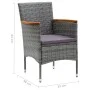 Juego muebles jardín 7 pzas con cojines ratán sintético gris de vidaXL, Conjuntos de jardín - Ref: Foro24-3095006, Precio: 53...