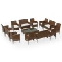 Set muebles de jardín 16 pzas y cojines ratán sintético marrón de vidaXL, Conjuntos de jardín - Ref: Foro24-3095958, Precio: ...