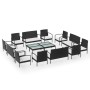 Set muebles de jardín 16 piezas y cojines ratán sintético negro de vidaXL, Conjuntos de jardín - Ref: Foro24-3095964, Precio:...