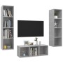 Set de muebles de salón 3 pzas madera ingeniería gris hormigón en Muebles TV | Comprar online en Foru.es