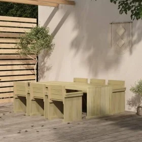 Set de comedor de jardín 7 piezas madera pino impregnada de vidaXL, Conjuntos de jardín - Ref: Foro24-3096615, Precio: 672,68...