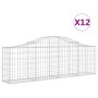 Cestas de gaviones 12 uds forma de arco hierro 200x30x60/80 cm de vidaXL, Maceteros y jardineras - Ref: Foro24-3145398, Preci...