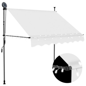Toldo manual retráctil con LED crema 100 cm en Toldos | Comprar online en Foru.es