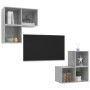 Juego de mueble para TV de 4 piezas aglomerado gris hormigón en Muebles TV | Comprar online en Foru.es
