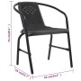 Sillas de jardín 4 unidades ratán plástico y acero 110 kg de vidaXL, Sillas de jardín - Ref: Foro24-3107703, Precio: 207,09 €...