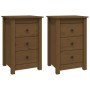 Mesitas de noche 2 uds madera de pino marrón miel 40x35x61,5 cm de vidaXL, Mesitas de noche - Ref: Foro24-813706, Precio: 117...