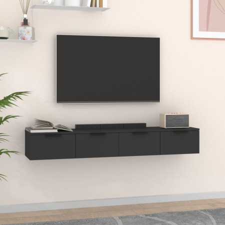 Armarios de pared 2 uds madera contrachapada negro 68x30x20 cm de vidaXL, Estantes y estanterías - Ref: Foro24-3115893, Preci...